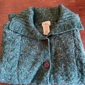 Llbean button down wool sweater